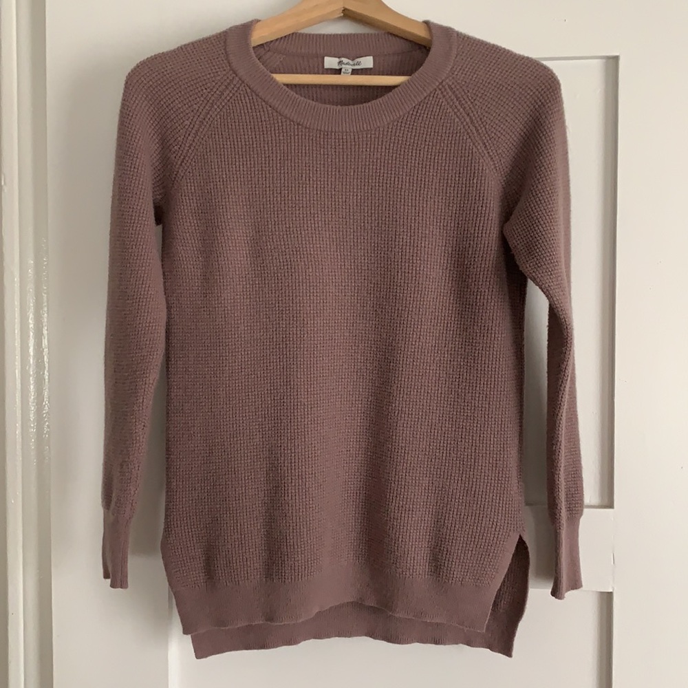 Madewell violet waffle knit lightweight sweater